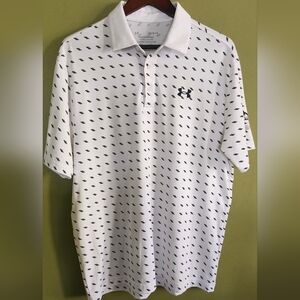 UA THE‎ PLAYOFF POLO Loose Fit Men's LG print Polo.